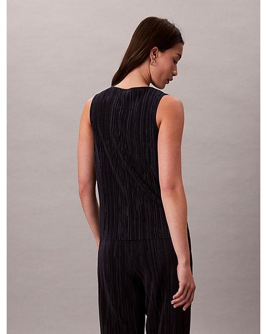Calvin Klein Plisse Tanktop in het Black