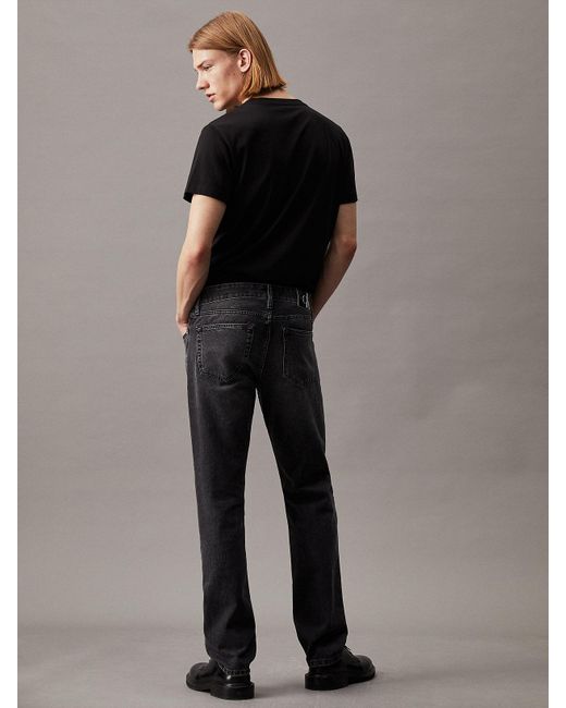 Calvin Klein Black Authentic Straight Jeans for men