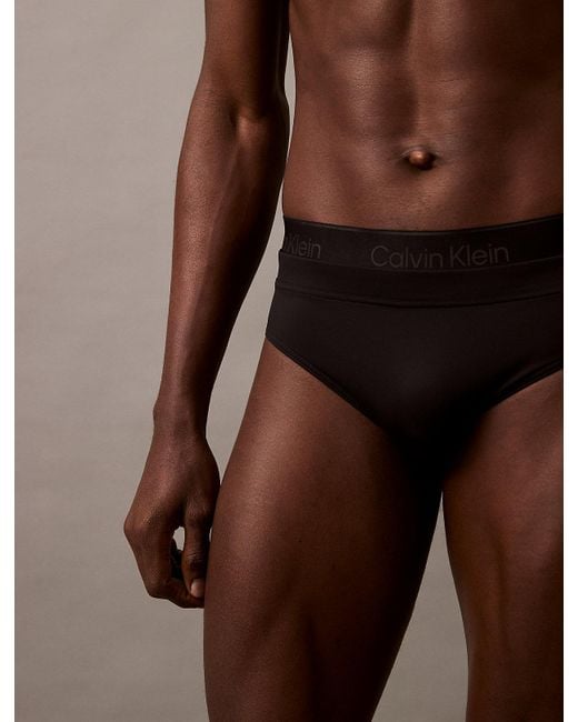 Calvin Klein Brown Double Waistband Swim Briefs for men