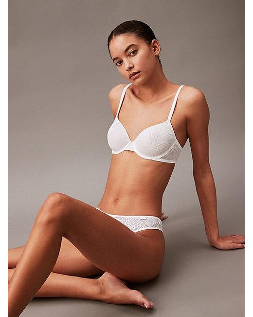 Calvin Klein White Demi T-Shirt Bra Sheer Marquisette
