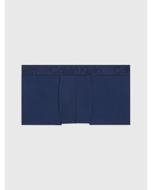 Calvin Klein Blue Low Rise Trunks - Ck Black Cooling for men