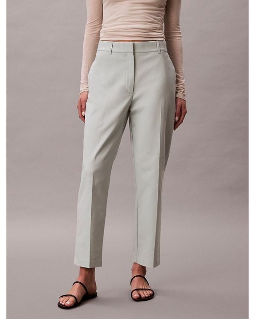 Calvin Klein Gray Cotton Stretch Straight Chino Pants