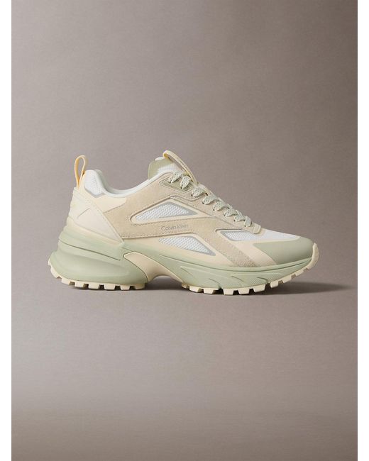 Calvin Klein Metallic Knit Mesh Runner Trainers