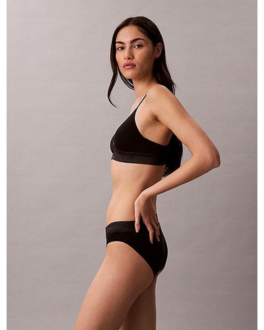 Calvin Klein Black Metallic Bikini Briefs Icon Cotton Modal