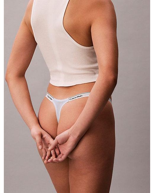 Calvin Klein Brown Dipped String Thong Icon Logo