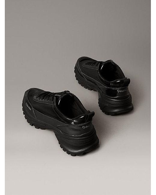 Calvin Klein Black Jeans Trailblazer Shine Runner Trainers