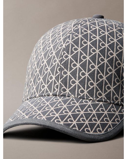 Calvin Klein Metallic Canvas Emblem Logo Baseball Cap for men