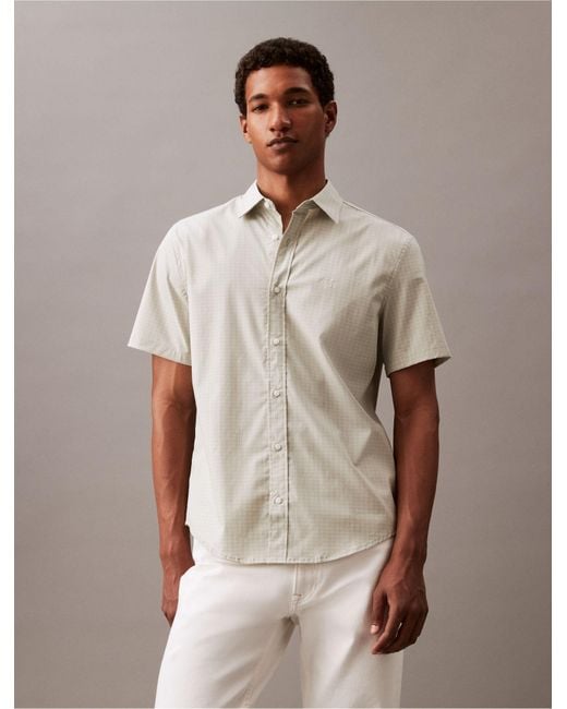 Calvin Klein Brown Stretch Check Classic Button-down Shirt for men