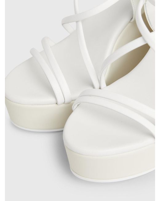 Calvin Klein Natural Leather Wedge Sandals