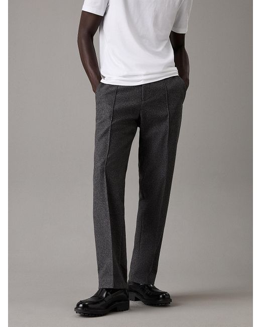Pantalon Droit En Laine Melton Calvin Klein pour homme en coloris Multicolor