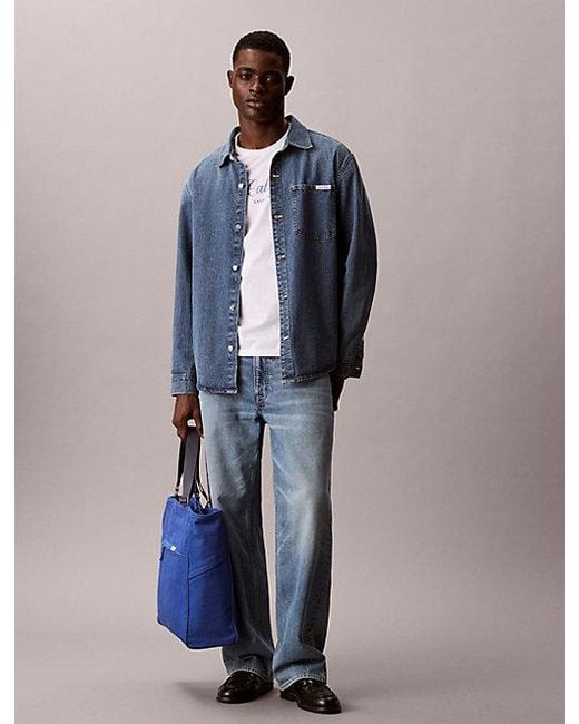 Calvin Klein Blue Denim Tote Bag for men