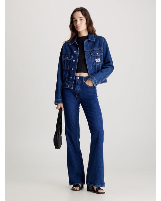 Veste courte en jean 90's Calvin Klein en coloris Blue