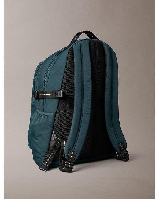 Calvin Klein Blue Striped Utility Zip Round Backpack for men