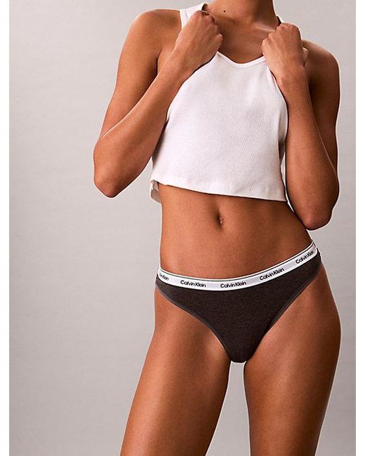 Calvin Klein Gray 3 Pack Thongs Icon Logo