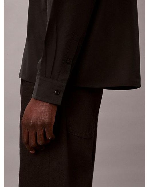Calvin Klein Black Soft Modal Relaxed Shirt for men