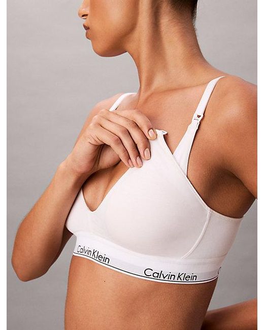 Calvin Klein White Maternity Bralette Icon Cotton Modal