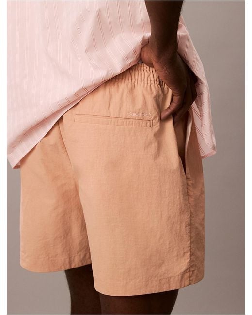 Calvin Klein Pink Ripstop Pull-On Shorts for men