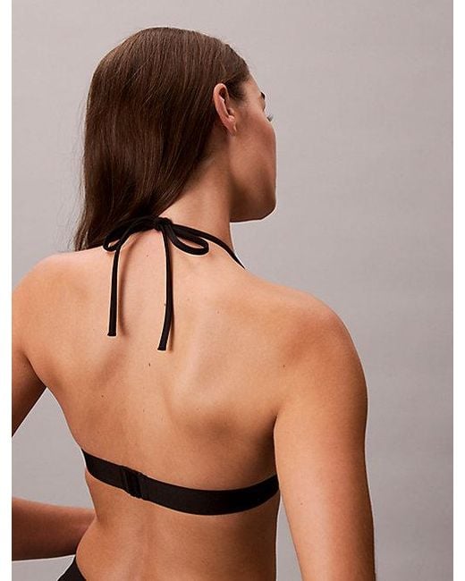Calvin Klein Brown Halter Triangle Bikini Top Intense Power