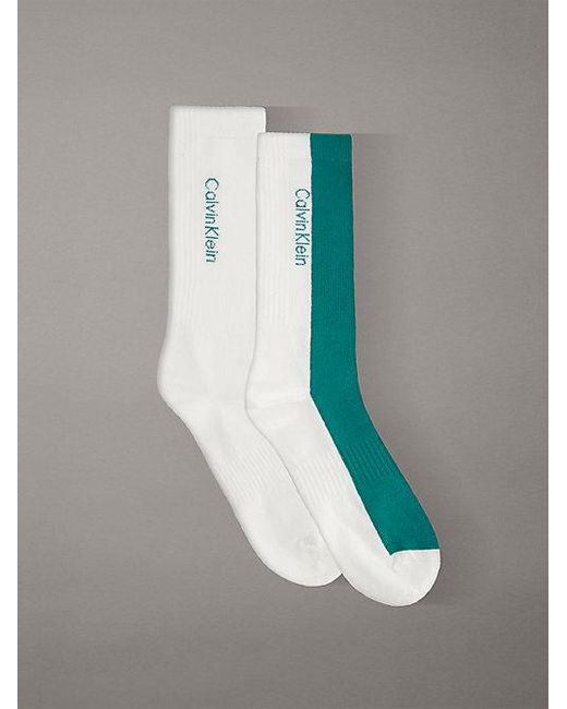 Calvin Klein Green 2 Pack Moisture-Wicking Crew Socks for men
