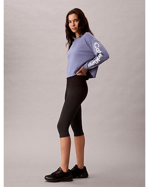 Calvin Klein Purple Sport Cropped Boxy T-Shirt