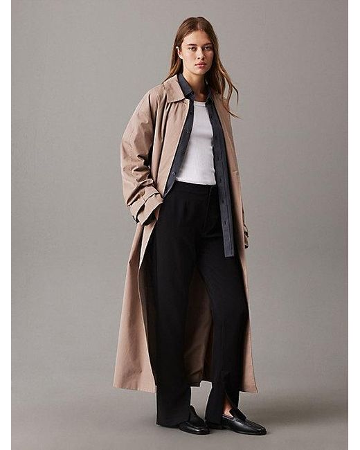 Calvin Klein Slanke Broek Met Split in het Black