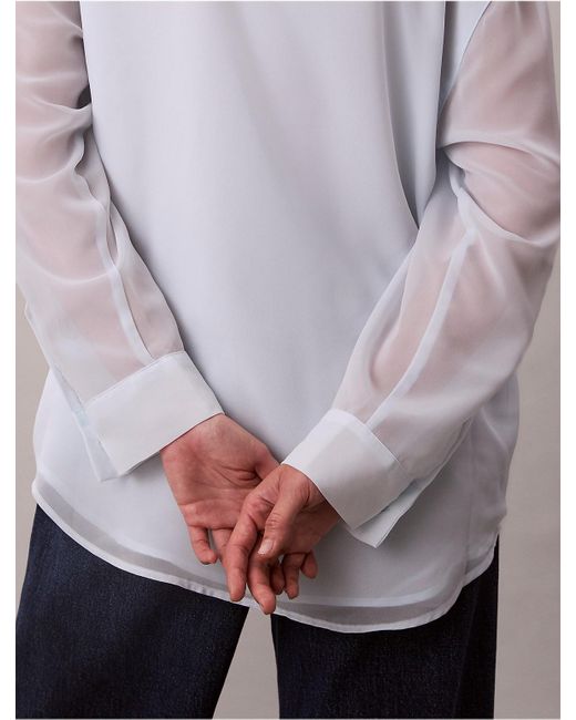 Calvin Klein White Utility Roll Sleeve Tunic