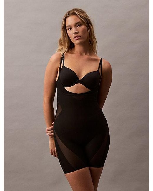 Calvin Klein Shapewear Body Met Open Buste in het Black