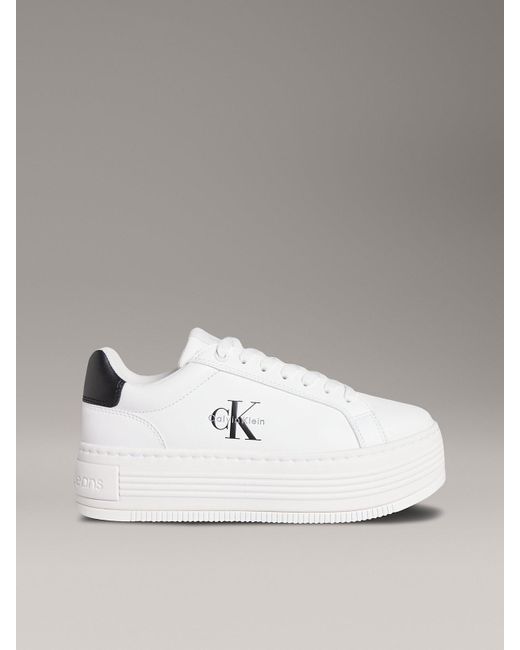 Calvin Klein Metallic Leather Platform Trainers