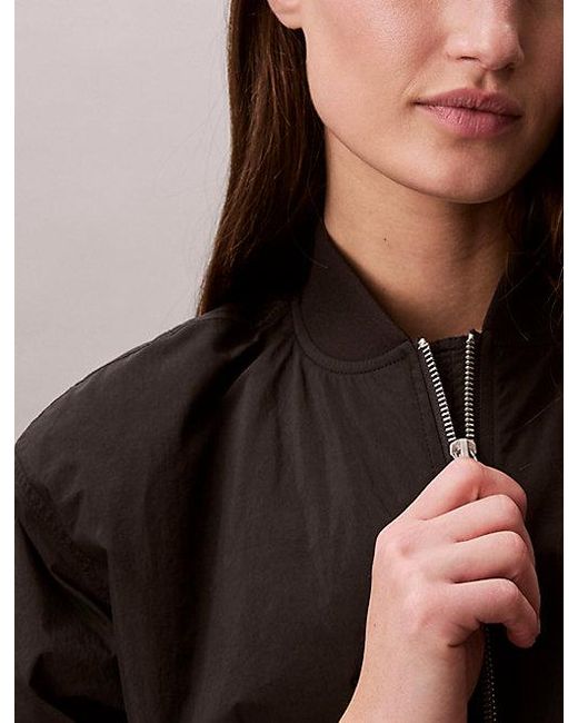 Calvin Klein Brown Jeans Lightly Padded Nylon Bomber Jacket