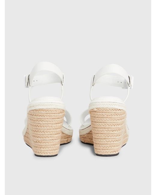 Sandales espadrilles compensées en cuir Calvin Klein en coloris Natural