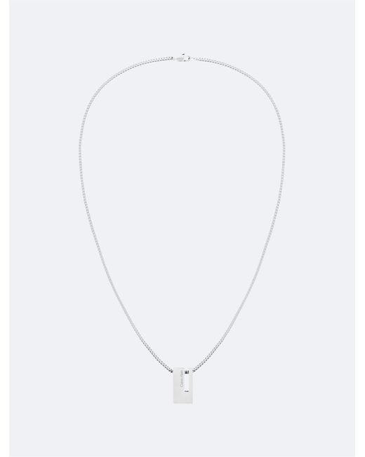 Calvin Klein White Open Pendant Chain Necklace for men