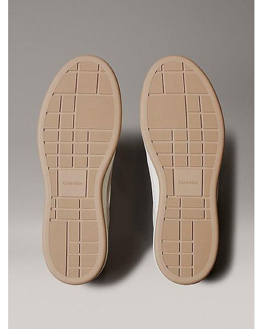 Calvin Klein Signature Sneakers Van Leer En Suède in het Metallic voor heren