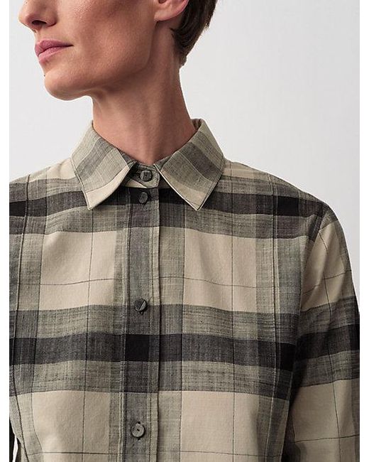 Calvin Klein Gray Scarlett Plaid Button-Up Shirt