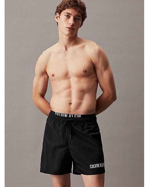 Calvin Klein Badeshorts mit doppeltem Bund - Intense Power in Black für Herren