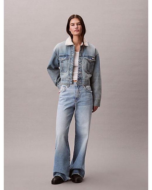 Calvin Klein Blue Jeans Sherpa Denim Jacket
