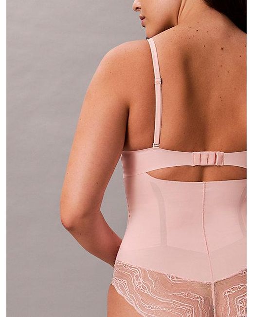 Calvin Klein Gray Shapewear Bodysuit Sensual Stretch Lace