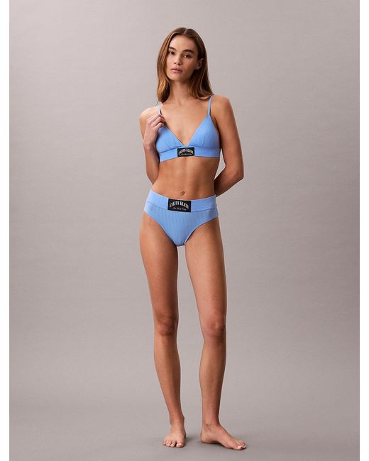 Calvin Klein Blue Lightly Lined Triangle Bralette