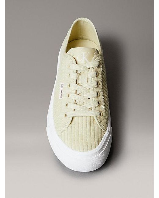 Calvin Klein Metallic Jeans Courderoy Platform Trainers