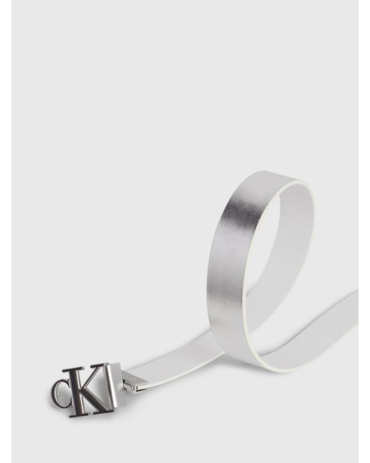 Calvin Klein Gray Reversible Logo Belt