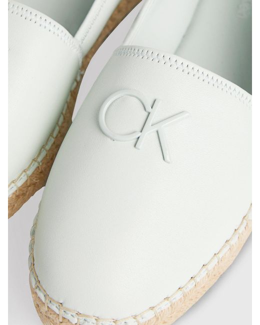 Calvin Klein White Leather Espadrilles