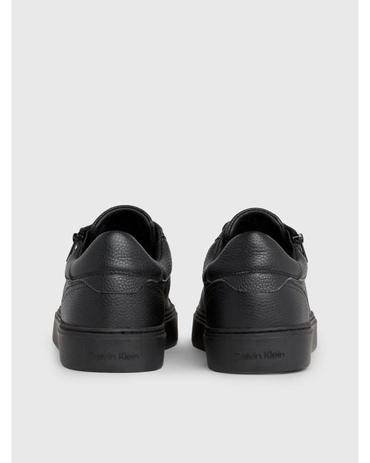 Calvin Klein Black Leather Trainers for men
