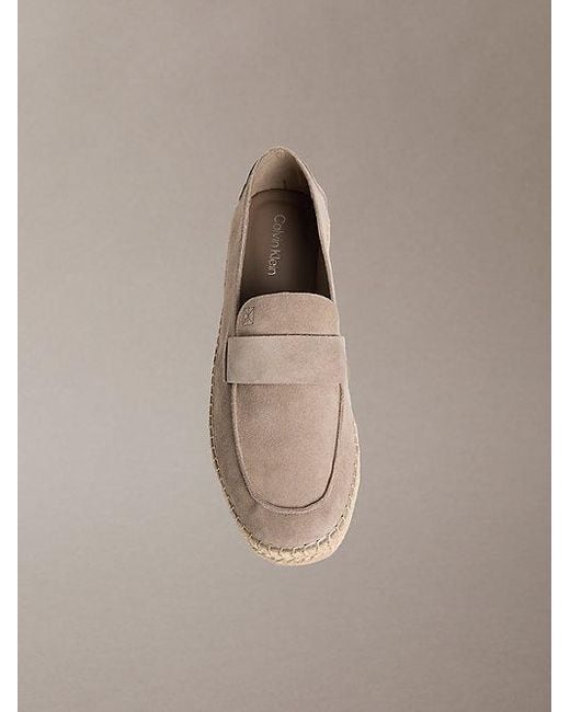 Calvin Klein Brown Carlos Suede Espadrille Loafers for men