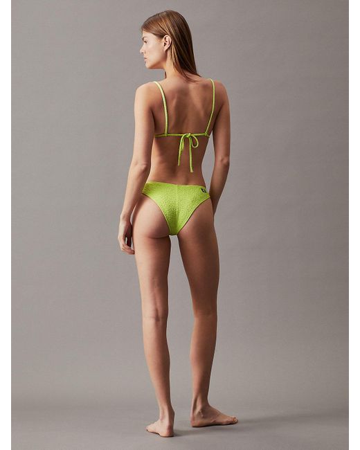 Calvin Klein Yellow Bikini Bottoms - Ck Monogram Texture