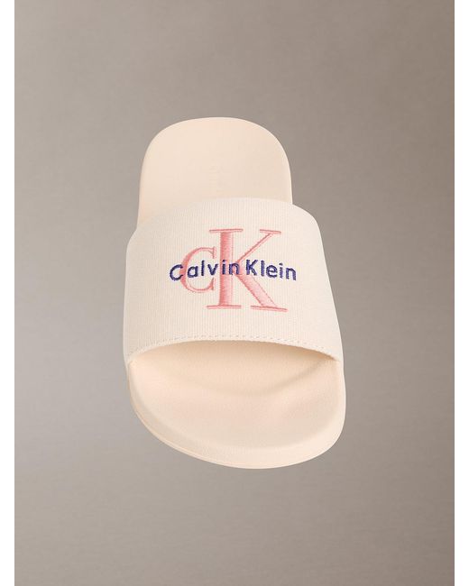 Calvin Klein Multicolor Canvas Contoured Logo Sliders