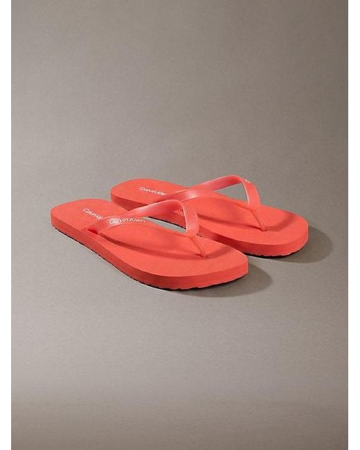 Calvin Klein Gray Rico Logo Flip Flops for men