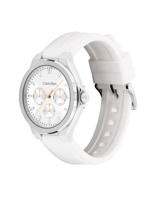 Calvin Klein White Stainless Steel Multifunction Watch