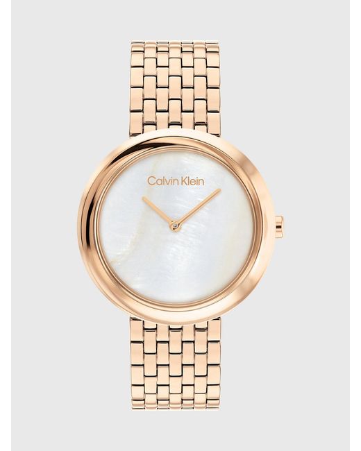 Calvin Klein Metallic Twisted Bezel Bracelet Watch