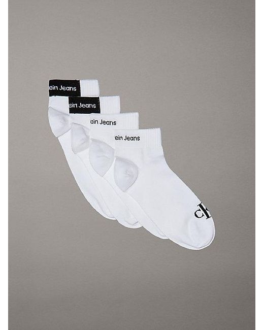Pack de 4 pares de calcetines tobilleros Calvin Klein de hombre de color Metallic