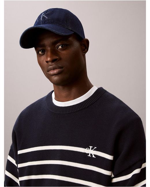 Calvin Klein Blue Denim Monogram Cap for men