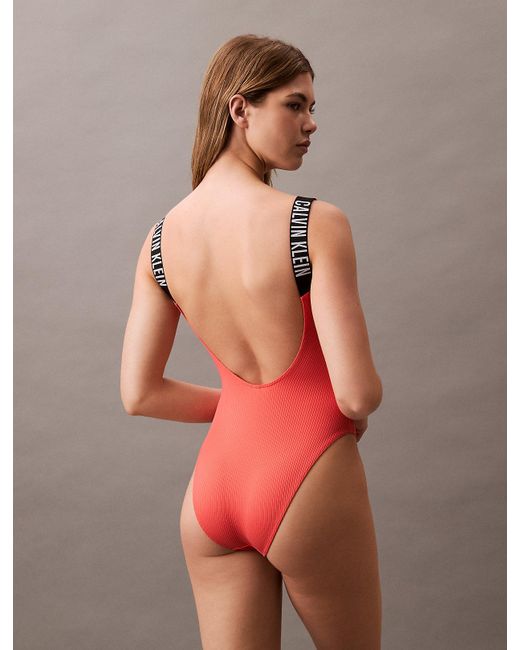 Calvin Klein Pink Low Back Swimsuit